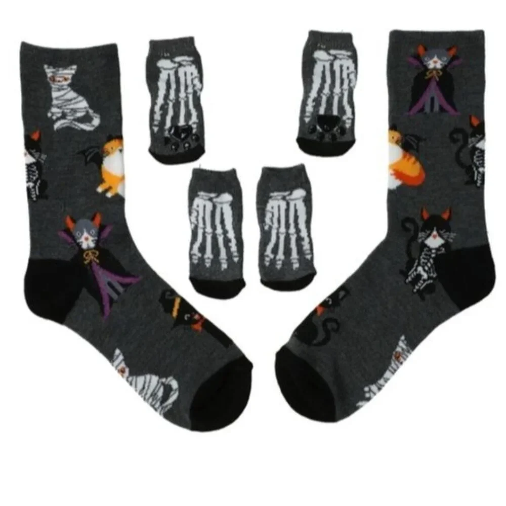 halloween pet & owner socks matching set - cats